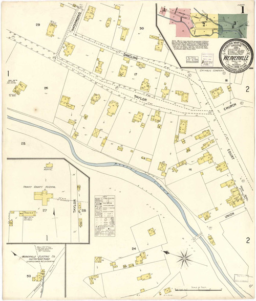 Weaverville California 1903 - Fire Insurance Index - Old Map Reprint