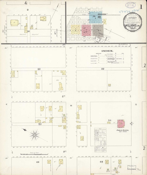 Williams California 1897 - Fire Insurance Index - Old Map Reprint