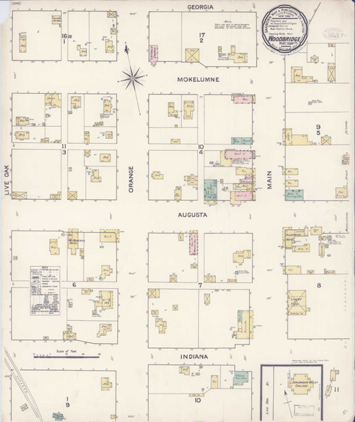 Woodbridge California 1888 - Fire Insurance Index - Old Map Reprint