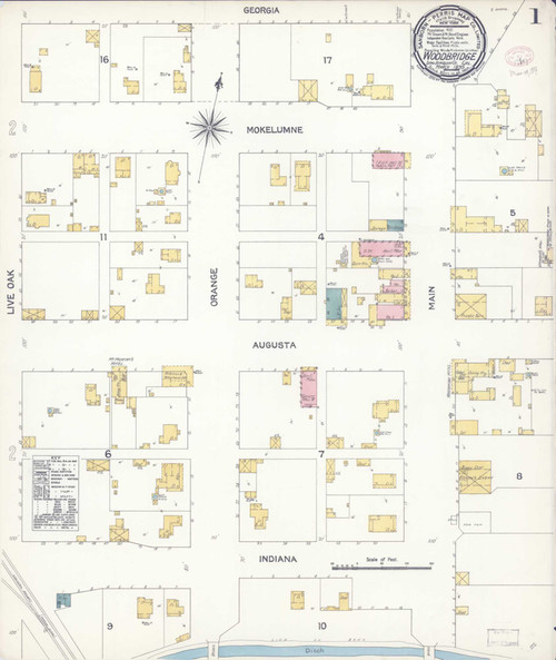 Woodbridge California 1895 - Fire Insurance Index - Old Map Reprint