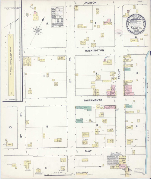 Yolo California 1891 - Fire Insurance Index - Old Map Reprint