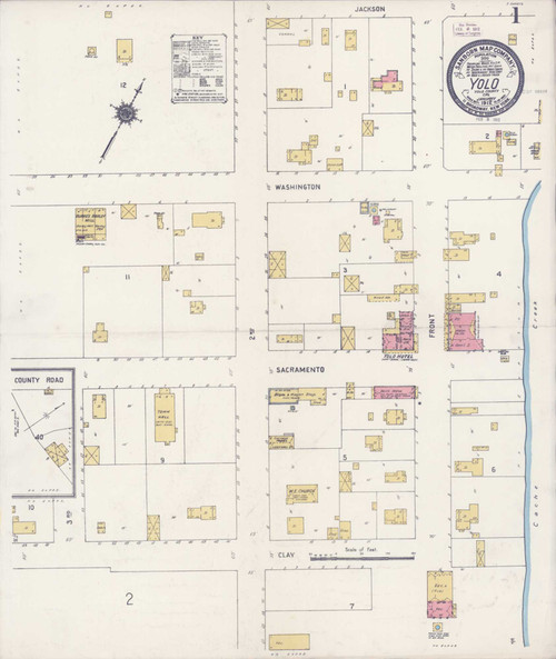 Yolo California 1912 - Fire Insurance Index - Old Map Reprint