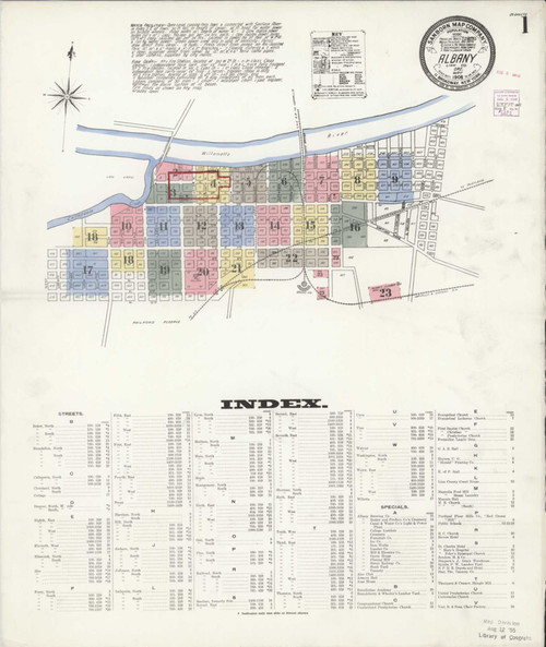 Albany Oregon 1908 - Fire Insurance Index - Old Map Reprint