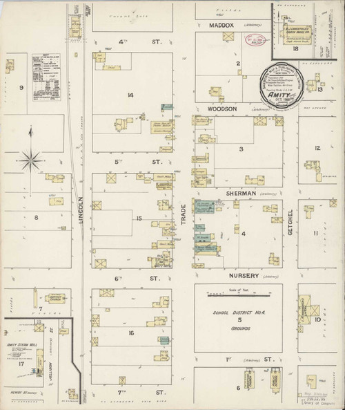 Amity Oregon 1888 - Fire Insurance Index - Old Map Reprint