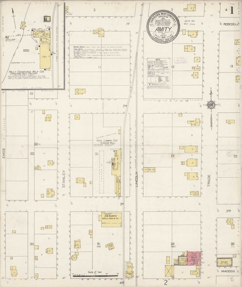 Amity Oregon 1913 - Fire Insurance Index - Old Map Reprint