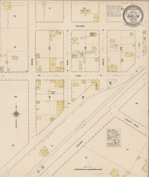 Barlow Oregon 1922 - Fire Insurance Index - Old Map Reprint