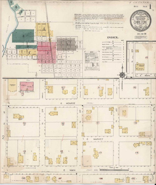 Carlton Oregon 1931 - Fire Insurance Index - Old Map Reprint