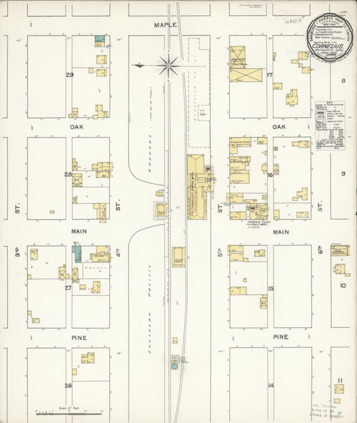Cornelius Oregon 1892 - Fire Insurance Index - Old Map Reprint