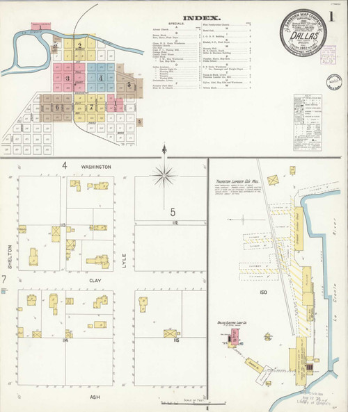 Dallas Oregon 1902 - Fire Insurance Index - Old Map Reprint