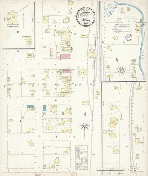 Drain Oregon 1898 - Fire Insurance Index - Old Map Reprint