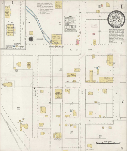 Island City Oregon 1910 - Fire Insurance Index - Old Map Reprint