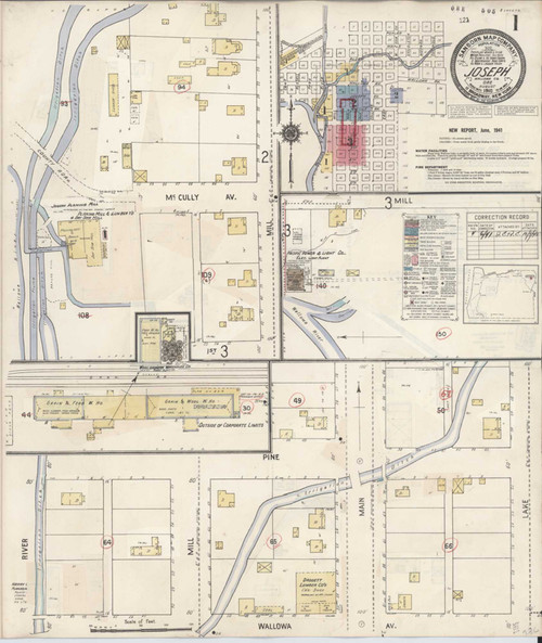 Joseph Oregon 1941 - Fire Insurance Index - Old Map Reprint