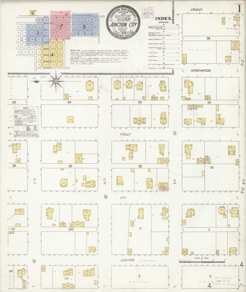 Junction City Oregon 1908 - Fire Insurance Index - Old Map Reprint