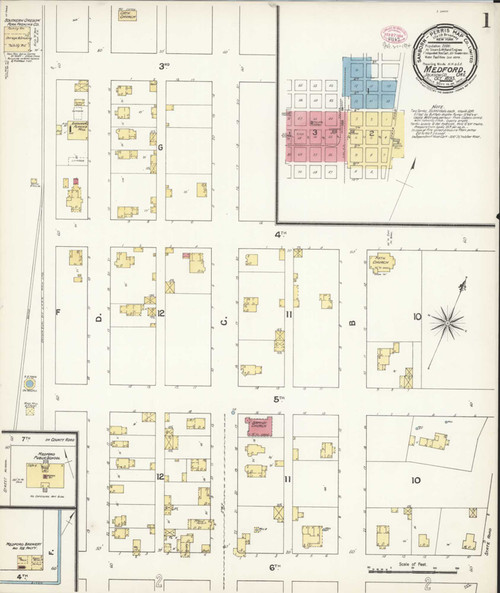 Medford Oregon 1893 - Fire Insurance Index - Old Map Reprint