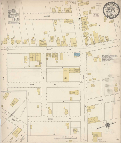 Molalla Oregon 1915 - Fire Insurance Index - Old Map Reprint