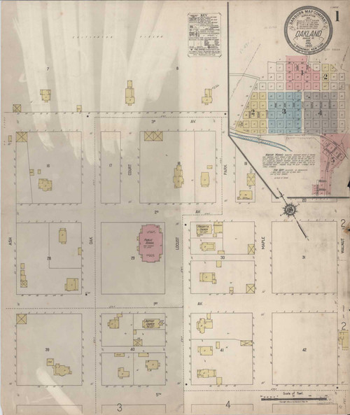 Oakland Oregon 1920 - Fire Insurance Index - Old Map Reprint