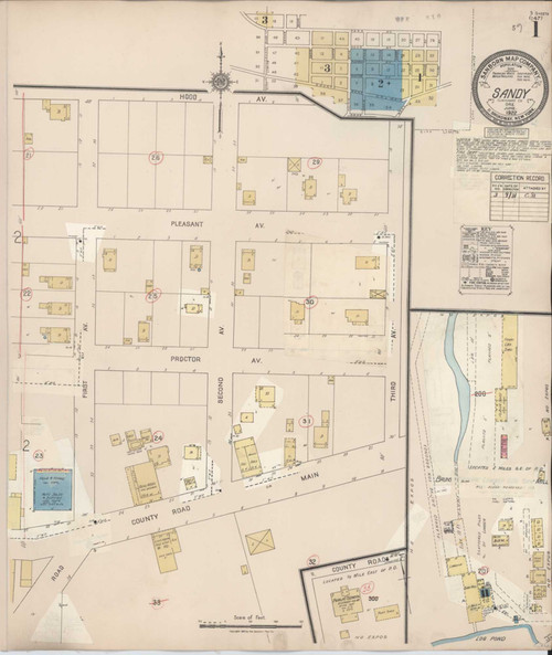 Sandy Oregon 1931 - Fire Insurance Index - Old Map Reprint