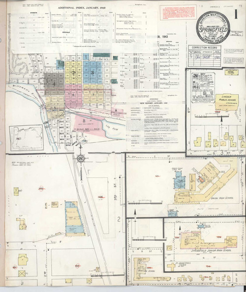 Springfield Oregon 1960 - Fire Insurance Index - Old Map Reprint