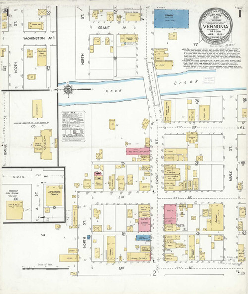 Vernonia Oregon 1926 - Fire Insurance Index - Old Map Reprint
