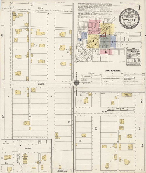 Buckley Washington 1910 - Fire Insurance Index - Old Map Reprint