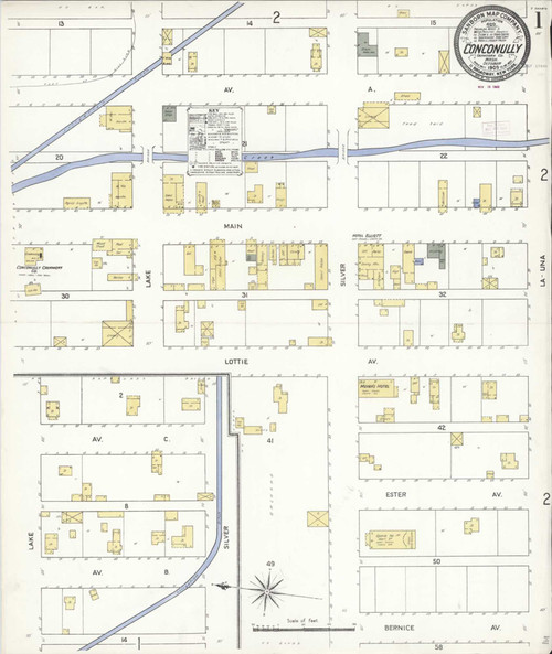 Conconully Washington 1909 - Fire Insurance Index - Old Map Reprint