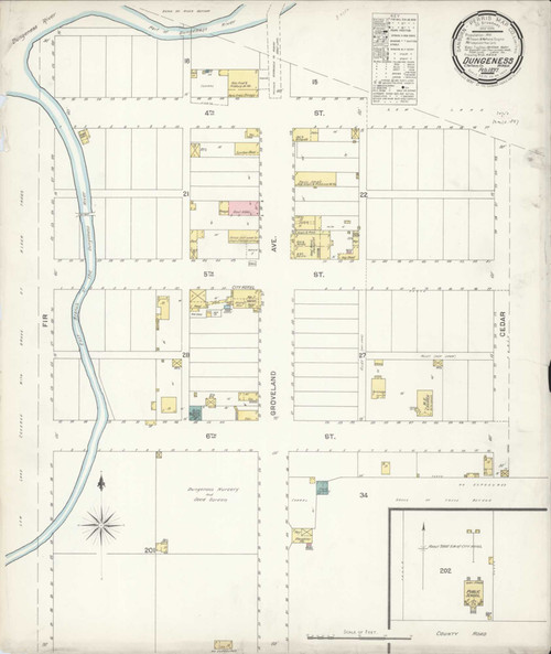 Dungeness Washington 1897 - Fire Insurance Index - Old Map Reprint