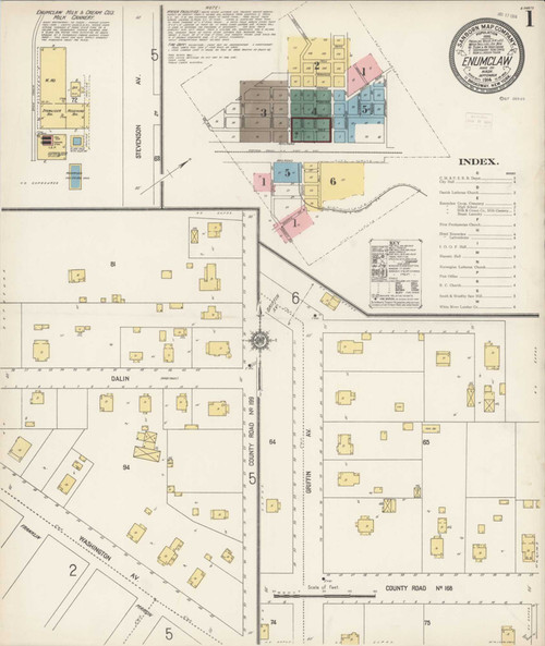 Enumclaw Washington 1914 - Fire Insurance Index - Old Map Reprint