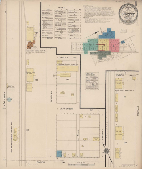 Ephrata Washington 1922 - Fire Insurance Index - Old Map Reprint