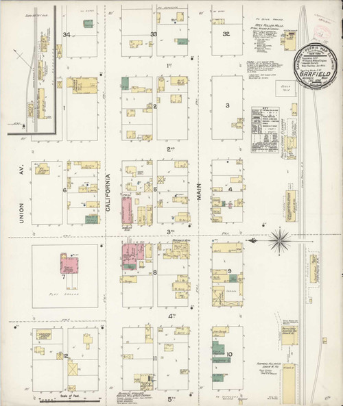 Garfield Washington 1894 - Fire Insurance Index - Old Map Reprint