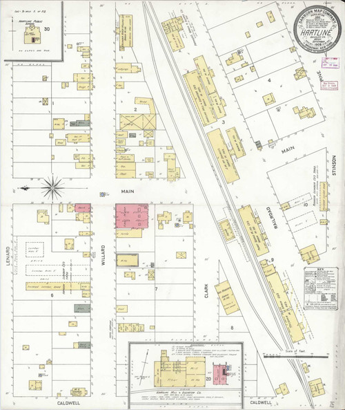 Hartline Washington 1909 - Fire Insurance Index - Old Map Reprint