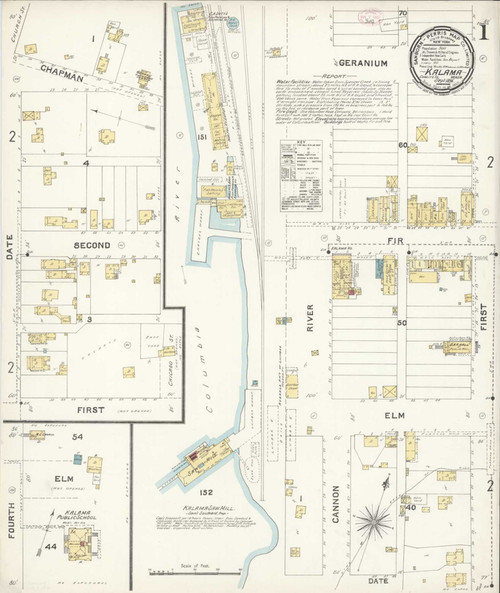 Kalama Washington 1896 - Fire Insurance Index - Old Map Reprint