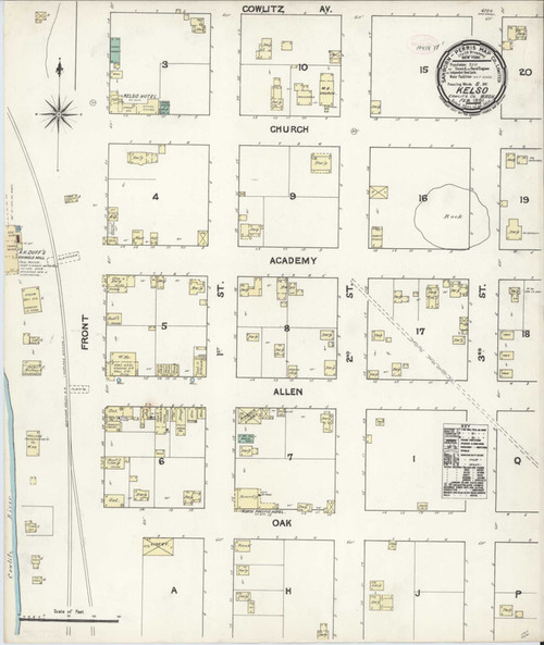 Kelso Washington 1891 - Fire Insurance Index - Old Map Reprint