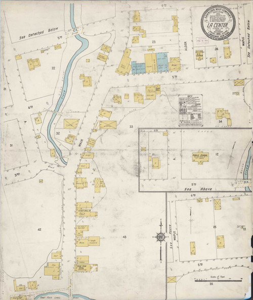 La Center Washington 1914 - Fire Insurance Index - Old Map Reprint