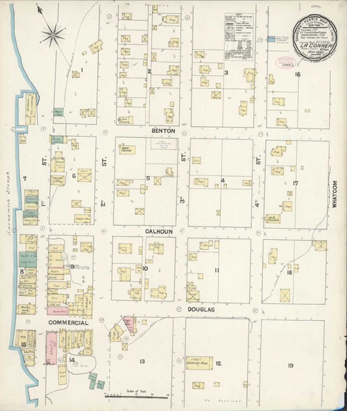 La Conner Washington 1890 - Fire Insurance Index - Old Map Reprint
