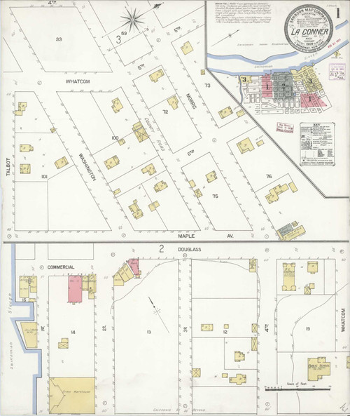La Conner Washington 1909 - Fire Insurance Index - Old Map Reprint