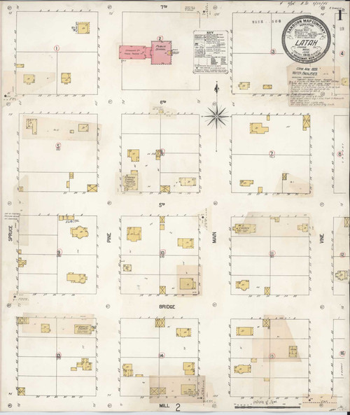 Latah Washington 1928 - Fire Insurance Index - Old Map Reprint