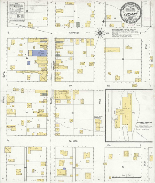 Loomis Washington 1909 - Fire Insurance Index - Old Map Reprint