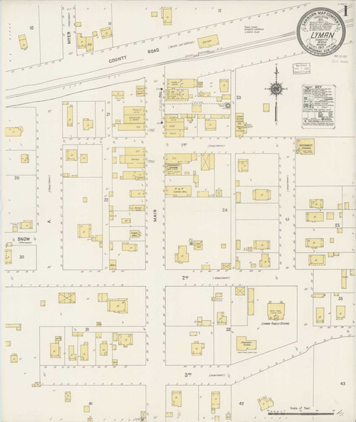 Lyman Washington 1917 - Fire Insurance Index - Old Map Reprint