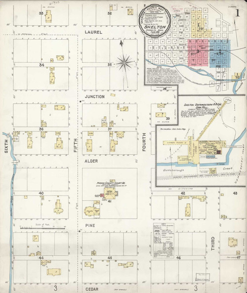 Shelton Washington 1896 - Fire Insurance Index - Old Map Reprint