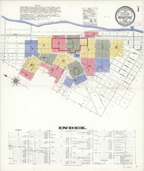 Wenatchee Washington 1909 - Fire Insurance Index - Old Map Reprint