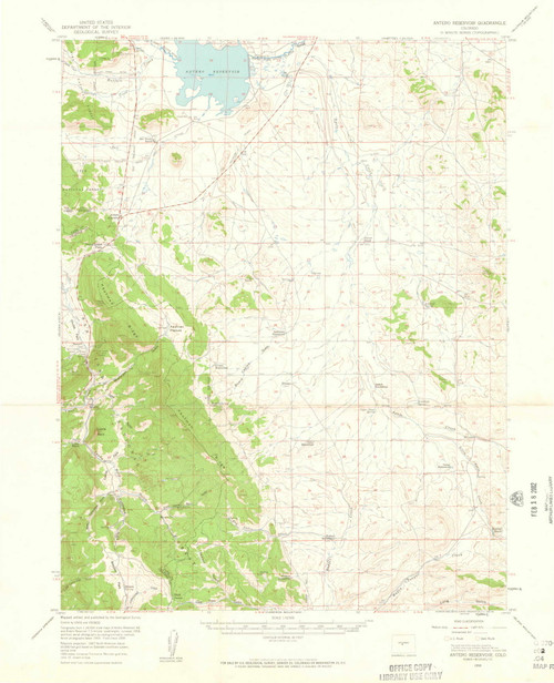 Antero Reservoir, Colorado 1959 (1961) USGS Old Topo Map Reprint 15x15 CO Quad 402293