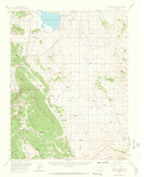 Antero Reservoir, Colorado 1959 (1966) USGS Old Topo Map Reprint 15x15 CO Quad 402292