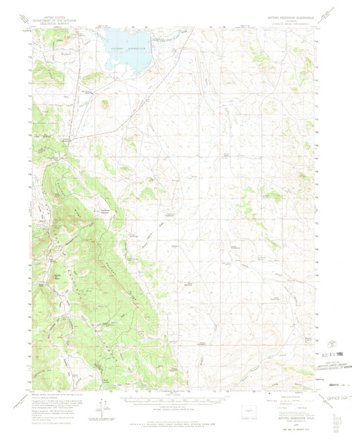 Antero Reservoir, Colorado 1959 (1974) USGS Old Topo Map Reprint 15x15 CO Quad 402291