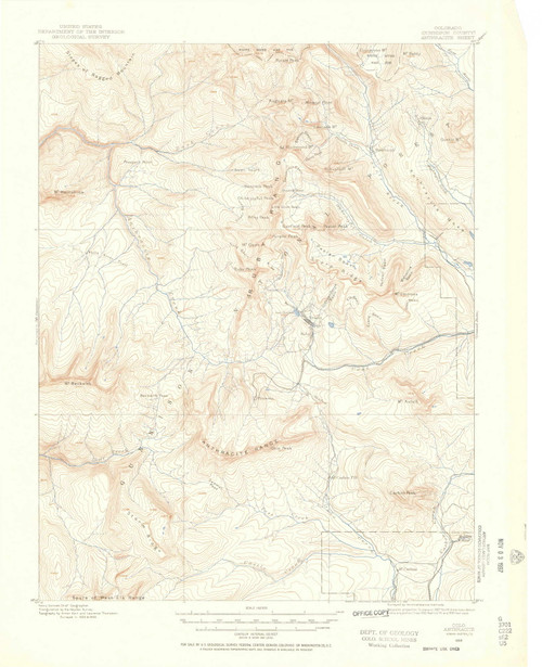 Anthracite, Colorado 1888 (1956) USGS Old Topo Map Reprint 15x15 CO Quad 402294
