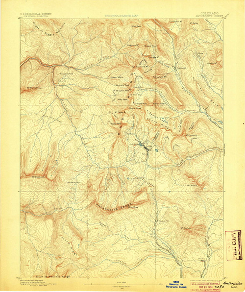 Anthracite, Colorado 1893 (1904) USGS Old Topo Map Reprint 15x15 CO Quad 232119
