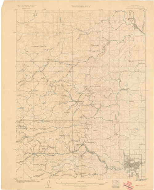 Boulder, Colorado 1904 (1904) USGS Old Topo Map Reprint 15x15 CO Quad 402339