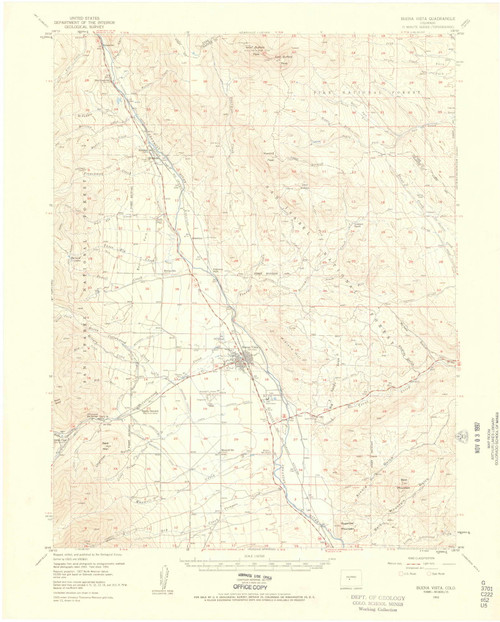 Buena Vista, Colorado 1955 (1960) USGS Old Topo Map Reprint 15x15 CO Quad 402352