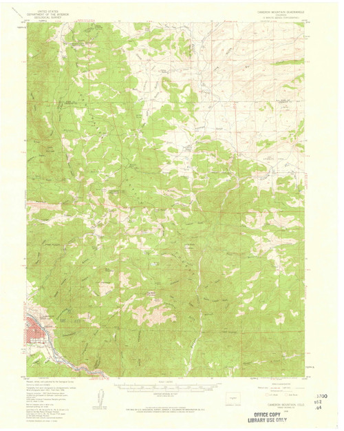 Cameron Mountain, Colorado 1956 (1959) USGS Old Topo Map Reprint 15x15 CO Quad 402229