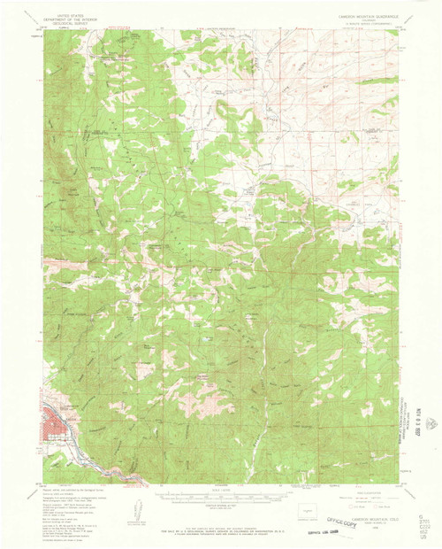 Cameron Mountain, Colorado 1956 (1963) USGS Old Topo Map Reprint 15x15 CO Quad 402227