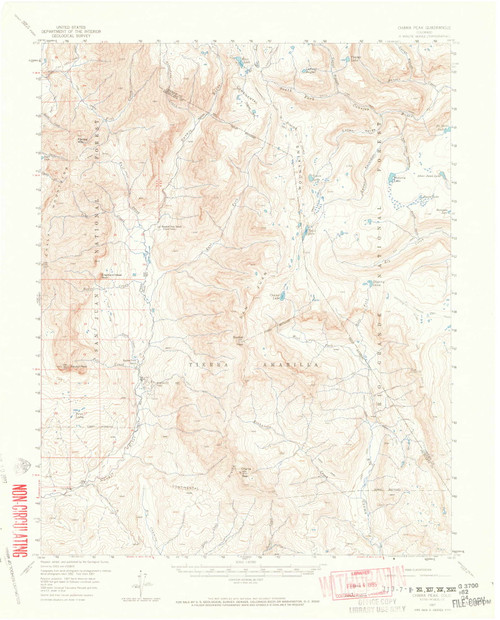 Chama Peak, Colorado 1957 (1965) USGS Old Topo Map Reprint 15x15 CO Quad 402244